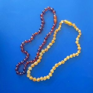 Raw and Polished  BABY Amber Teething necklace
